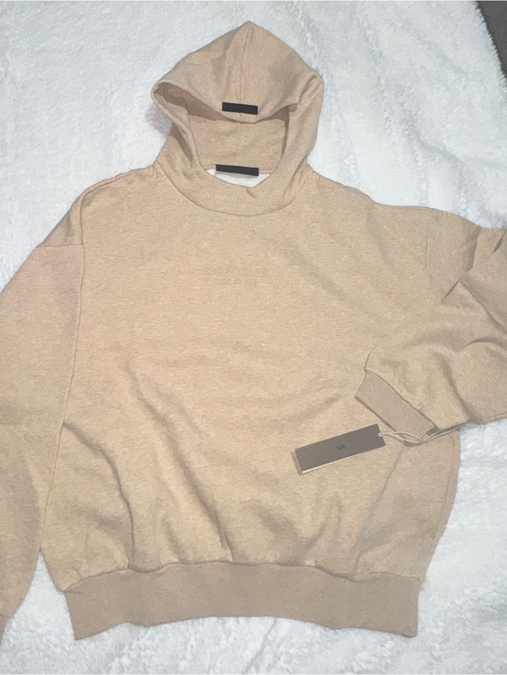 Essentials Men's Crewneck Hoodie in Light Beige